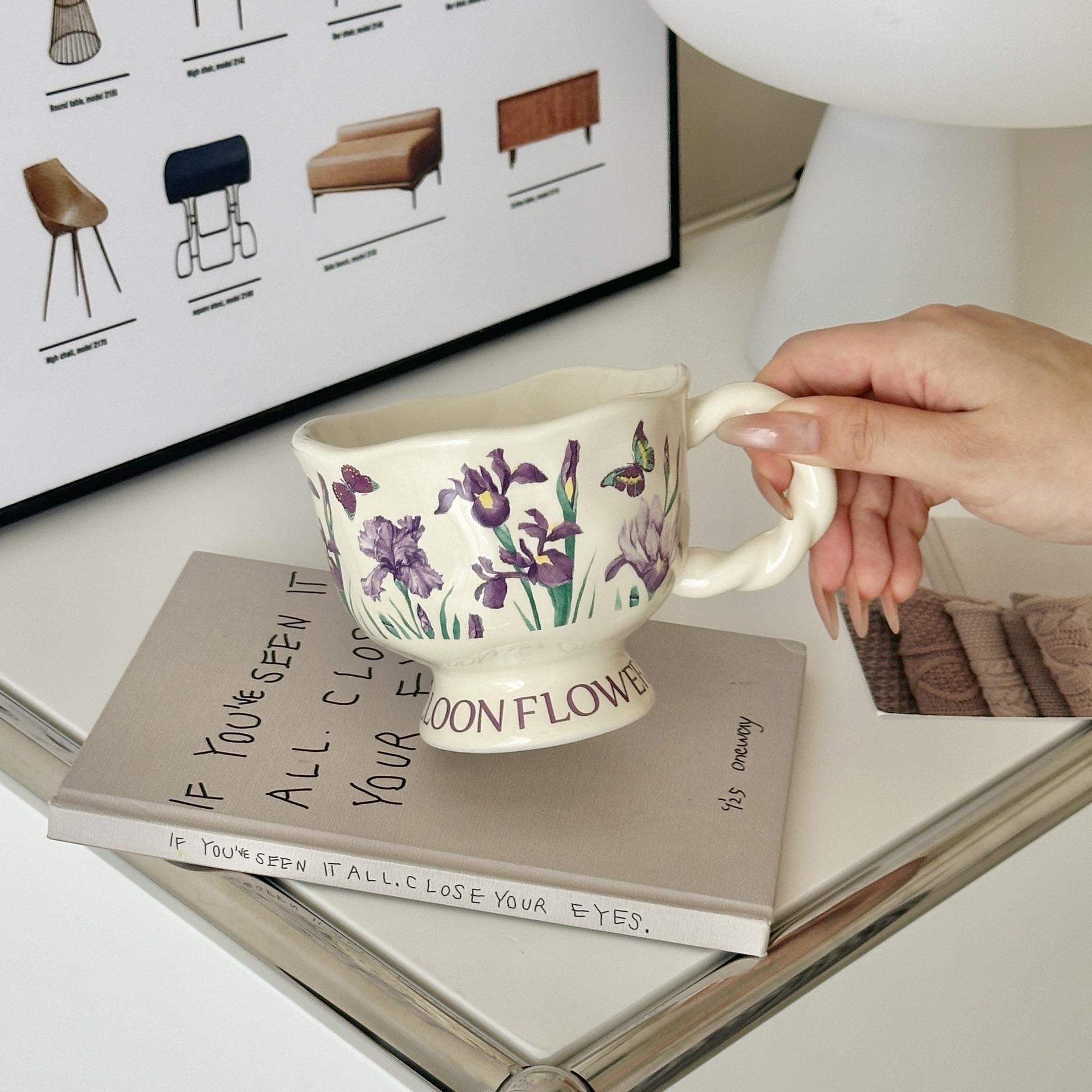 

Оригинальный дизайн, колокольчик ветра, кружка с цветком, керамическая чашка для воды, женский подарок для учителя, кофейная чашка, чашка для послеобеденного чая 301-400ml