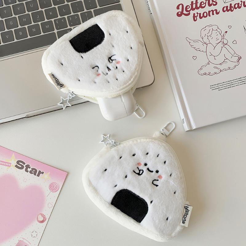 Cute Cartoon Plush Rice And Vegetable Roll Wallet Creative Storage Bag Pendant Backpack Decoration Pendant Accessories Gift