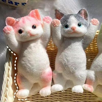 13CM Cute Taba Squishy Cat Fluffy Sticky Realistic Cat Stress Relieving Toy Simulation Cats Doll Squeeze Gift for Kids Adults 2026