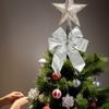 Sturdy Cloth Holiday Bowknot Decoration Classical Red Christmas Tree Accessory Fade Resistant Holiday Ornament