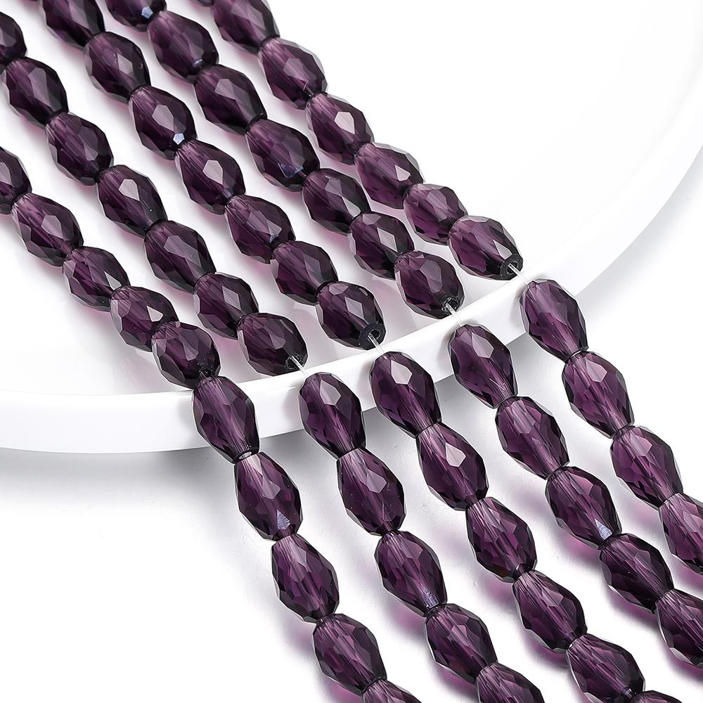 1 Strand 6-12mm Spacer Water Drop Shaped Beads AB Shine Glass Drop Pendant for DIY Earing Bracelet Jewelry Making Accessories