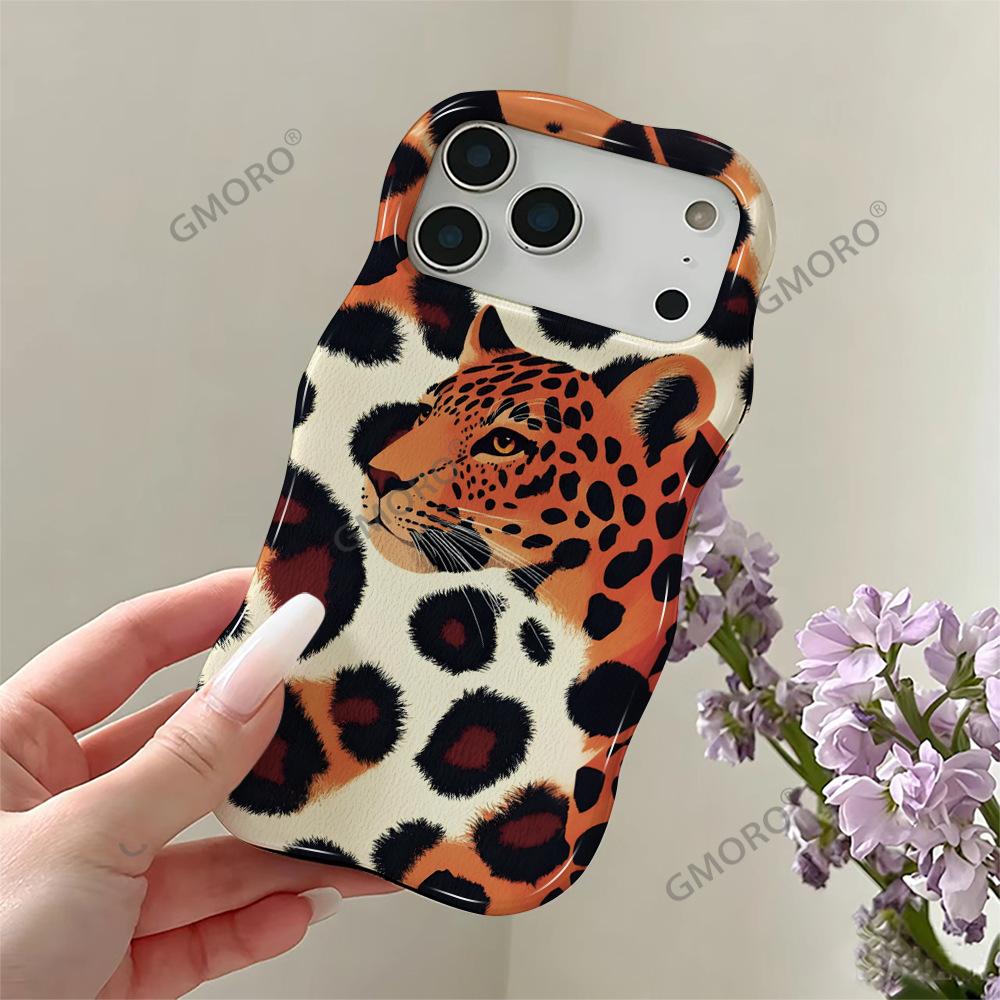 Wave Two-in-one Film Shell iPhone16 Anti-drop Leopard Leopard Print Apple 17promax Foreign Trade Hot-selling Women's Models