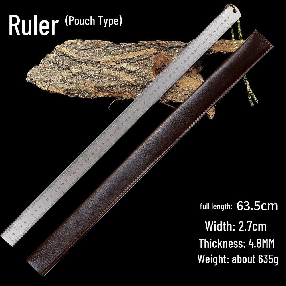 Multifunctional 5mm Thickened Stainless Steel Ruler & Self-Defense Tool
