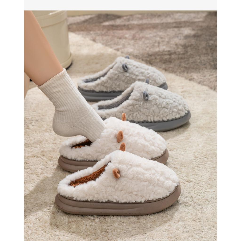 Pantofole di Cotone da Donna per Autunno e Inverno, Scarpe di Cotone da Coppia per Uomo, Spesse, Calde, Antiscivolo, Scarpe di Peluche da Casa