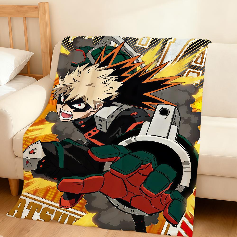 Cool Anime K-Katsuki B-Bakugo Fanart Flannel Soft Warm Plush Blanket Sofa Living Room Pet Hogar Bedroom Gift Home Car Portable