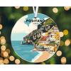Positano Italy Acrylic Ornament - Amalfi Coast Colorful Cliffside Houses Artwork - Scenic Mediterranean Travel Souvenir Keepsake - Holiday Ornament
