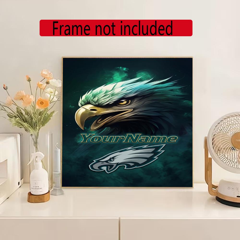 Philadelphia Eagles Personalized Name Diamond Paintings Mosaic Wall Round Diamond Art Painting Kits Embroidery Crystal Accessories Frameless