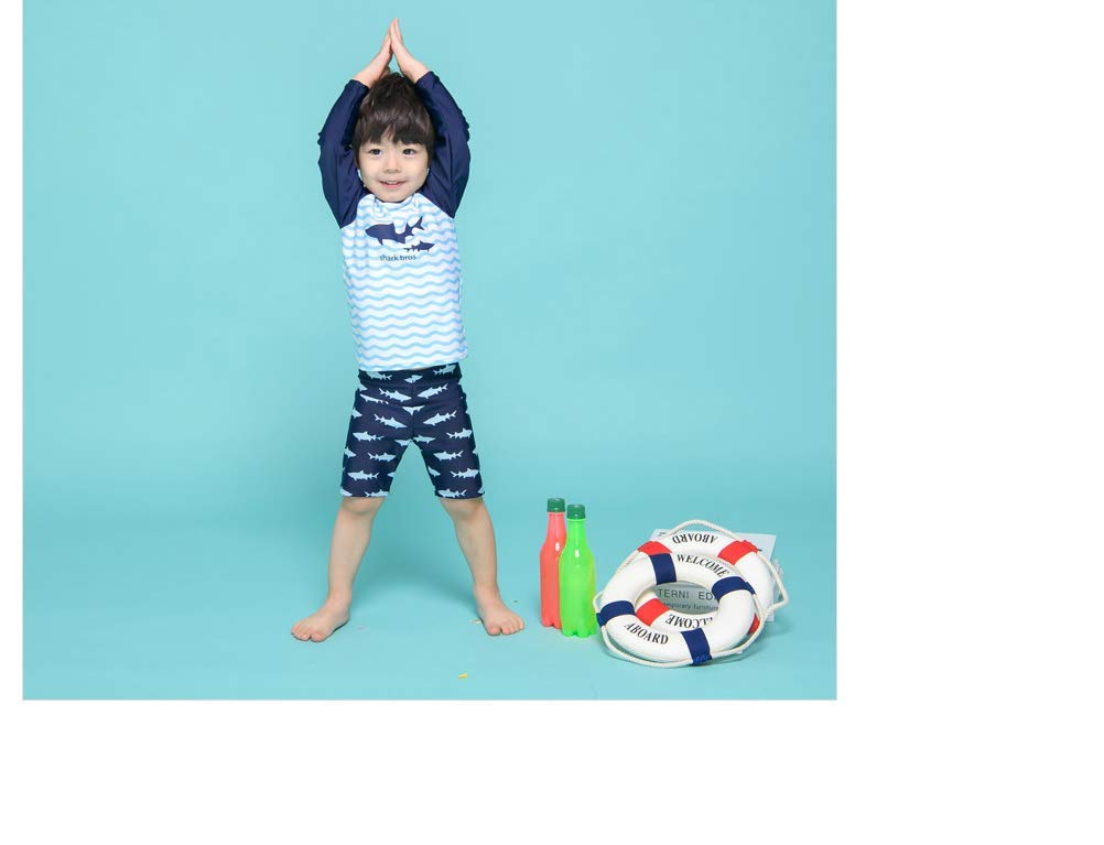 Costum de baie popular IG pentru băieți Rashguard cu mâneci lungi Pantaloni de surf Căciulă de înot Set costum de baie pentru copii Top și pantaloni Costum de baie separat cu protecție UV Înot