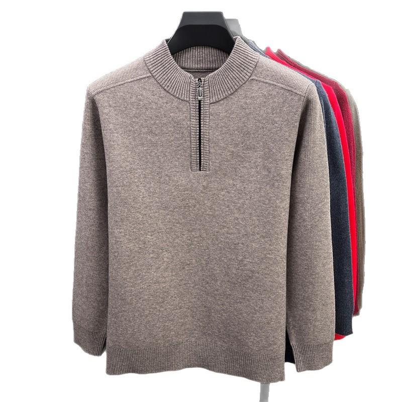 Men's Thick Wool High Collar Sweater - Warm, High Quality Autumn/Winter Knitwear 2025