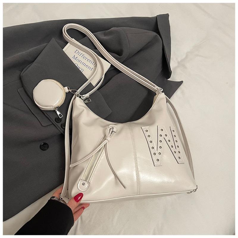 

Летняя новая нишевая ретро сумка через плечо, сумка-мессенджер, ретро сумка, женская вместительная сумка-пельмень для поездок на работу белый