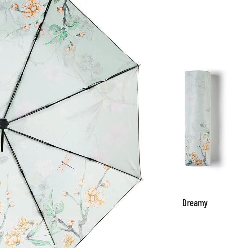 Red Leaf Three-Fold Automatic UV Protection Umbrella