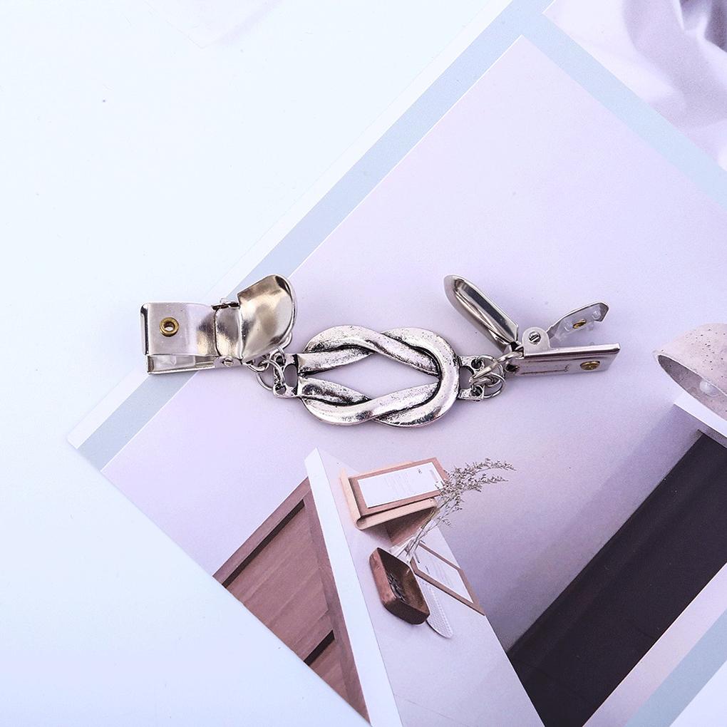 Accessory Decoration Shawl Collar Cardigan Clothes Brooch for Blouse Female Tightening Sweaters Chain Clip Shirts Clips