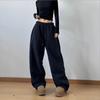Double-sided fleece fleece wide-leg pants women's new winter thickened lazy wind loose straight casual trousers