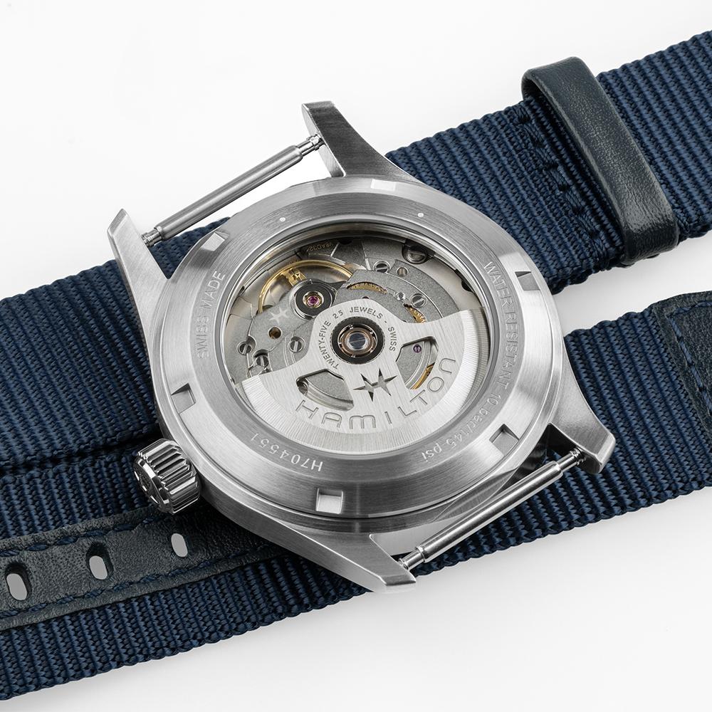 Hamilton Khaki Field Auto 38mm Blue Dial NATO Strap Watch H70455940