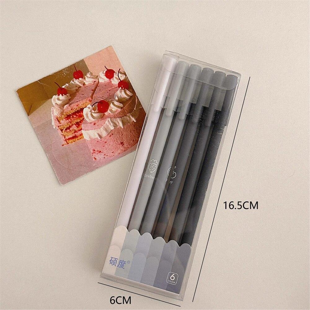 6 pz/set Penna Gel Cancellabile per Bambini Kawaii Cartone Animato Coniglio Orso Stile Penna Gel Cancelleria 0.5mm Colore Blu Penna da Scrittura Cancellabile