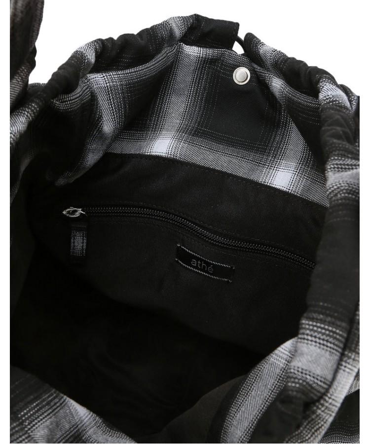 Athe Vanessabruno [Ruban] Black Check Ribbon Backpack And Shoulder Bag S Aaba6E915Bk