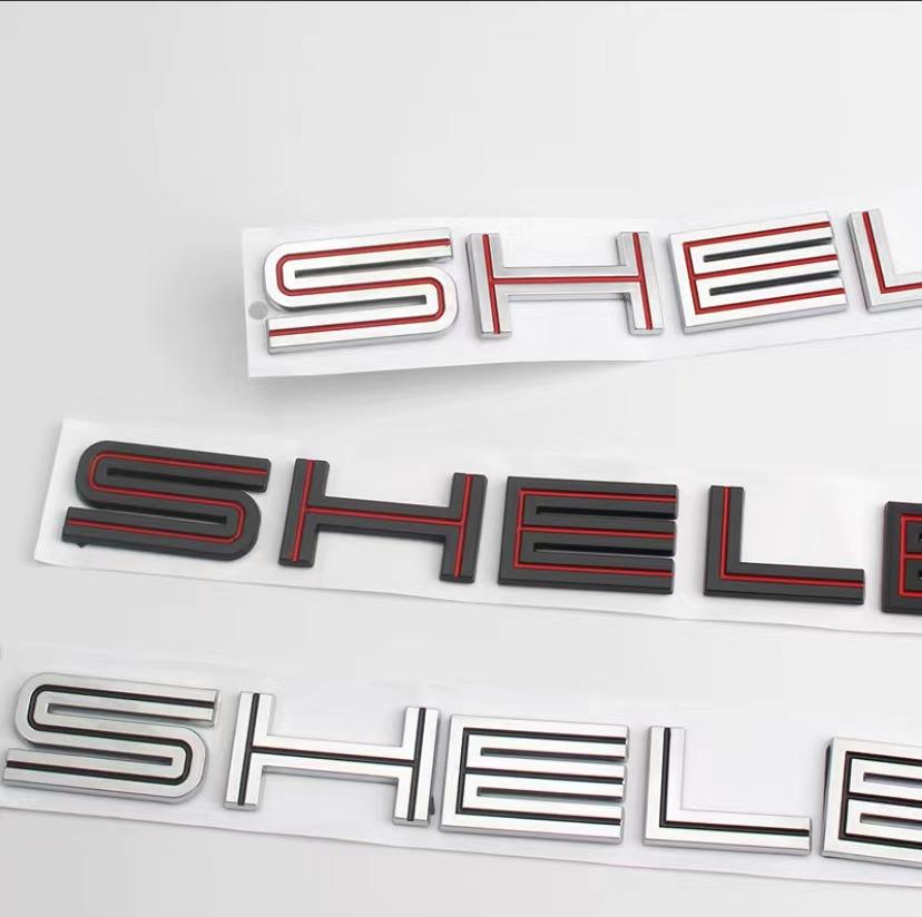 1X 3D ABS Silver Black Red SHELBY Emblem Car Badge Haed Decal For SHELBY Stikcer Accessories
