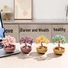 Yellow & Purple Crystal Gravel Fortune Tree Tabletop Ornament for Wealth and Home Decor