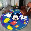 1pc Mickey & Minnie Round Area Rug Non Slip, Machine Washable Polyester Carpet For Living Room & Bedroom Decor