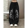 Bedruckte lockere gerade Hosen, lässige Hip-Hop Streetwear Hosen, weite Hosen für Damen