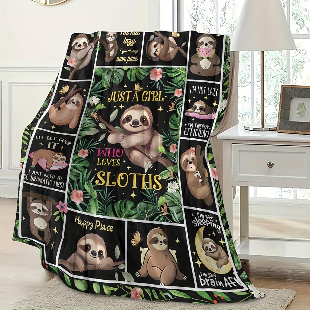 Cute Sloths Collage Blanket - Soft, Cozy, Stylish Decor for Ultimate Home Comfort and Ideal Gift Choice for Sloth Lovers