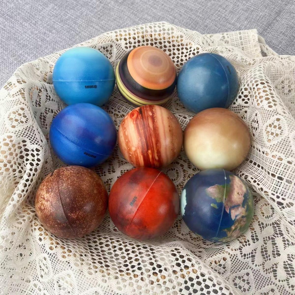 9 ПУ Планеты Солнечной Системы Мячик-антистресс Снижающий Давление Образовательные Игрушки Игры для Вечеринок Подарки на День Рождения Игрушки Солнечной Системы 9pcs