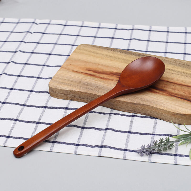 Rosewood Lacquer Round Stir-frying Spoon and Cooking Spatula