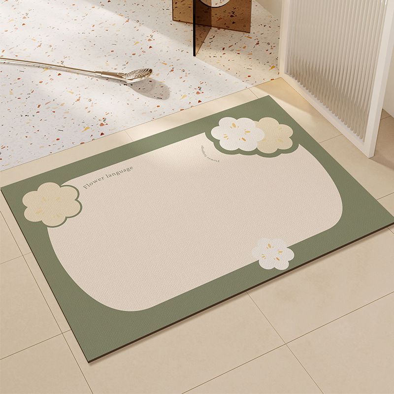 

Flower bathroom floor mat, water-absorbing non-slip diatom mud mat, toilet door mat, toilet quick-drying anti-drop foot mat 40X60cm 15.7X23.6in