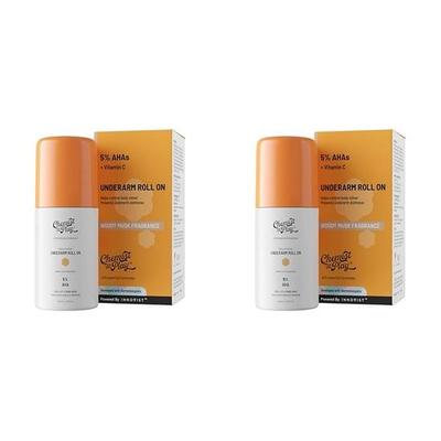 Chemist at Play Roll-On pentru Axile cu 5% AHA, Acid Lactic & 1% Acid Mandelic | Previne Mirosul Corporal, Luminează Pielea| Fără Alcool-40ml