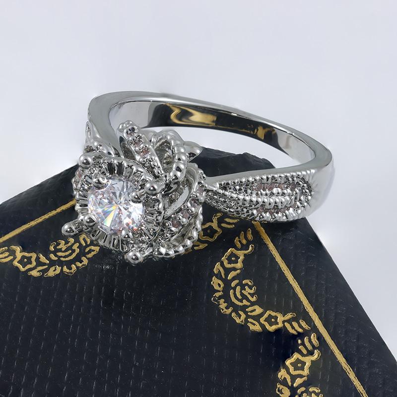 Creative Stylish Zircon Ring Sparkle AAA Attending Banquets Wedding Anniversaries Gift High Quality Boutique Jewelry Accessories