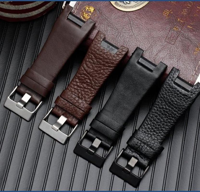 Echtes Lederarmband für Diesel DZ1216 DZ1273 DZ4246 DZ4247DZ287 Kerbe Armband Herren-Uhrenarmbänder Armbanduhren 32×17MM Armband