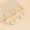 Fashion Pearl Big Hoop Earrings Korean Trendy Wedding Earing Layered Large Circle Earrings  Girl
