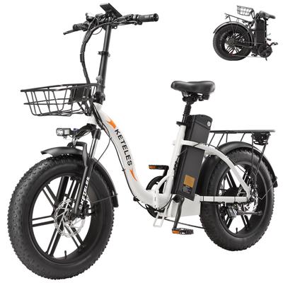 Electric Bicycle Keteles KF9 1000W Motor 20" Fat Tire Foldable Adult Electric Bike 48V 35AH Hydraulic Brakes Max Load 150Kg 7 Speed