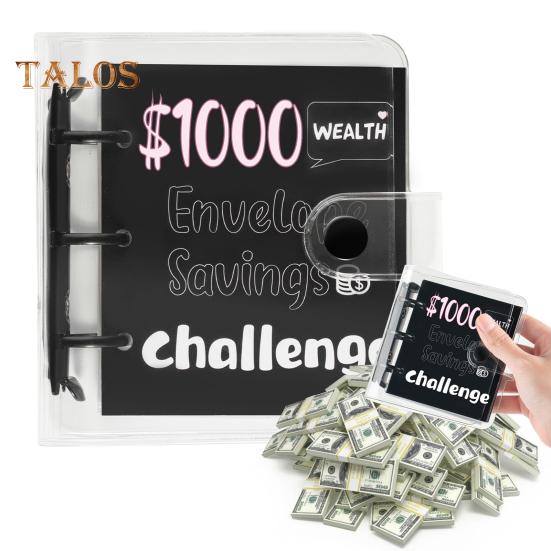 25 Envelopes Money Saving Challenge Binder Mini Cash Saving Budget Book To Save $150/300/500/1000 for Home Office School