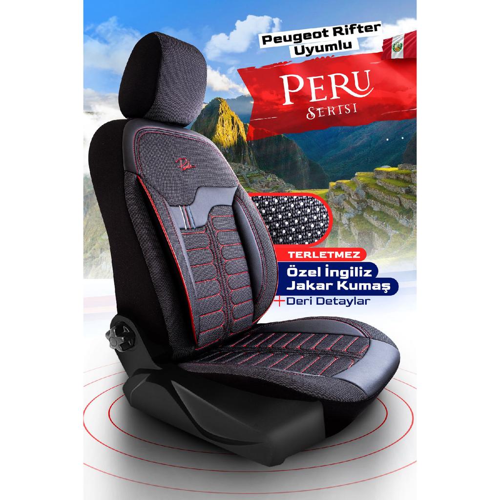 Panda Chile Series British Jacquard Fabric Peugeot Rifter Compatible Car Seat Cover - Full Set Compatible for All Vehicles Universal