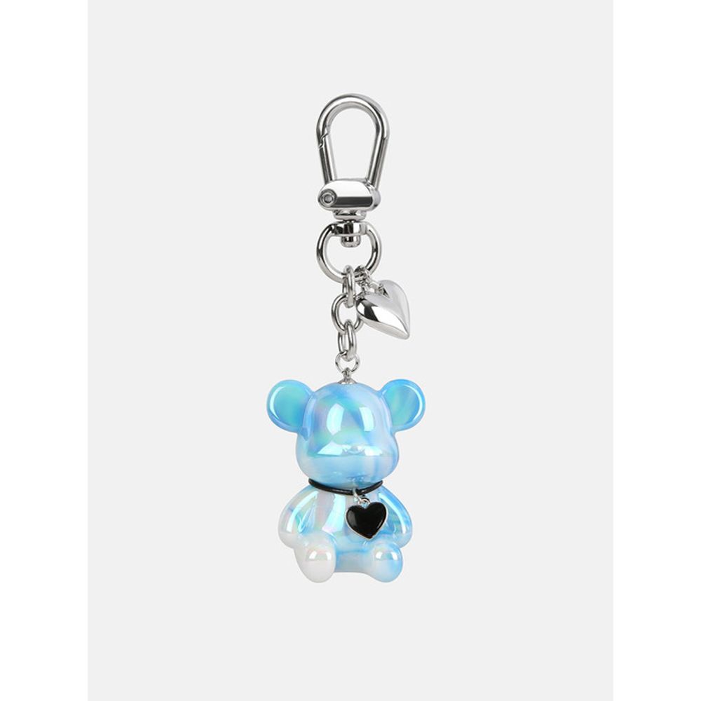 JUDY AND PAUL Rebo Marble Bear Heart Point Keychain