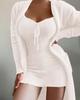 2026 Women's Plush Three-Piece Lace-Up Pajama Set - Casual Home Wear