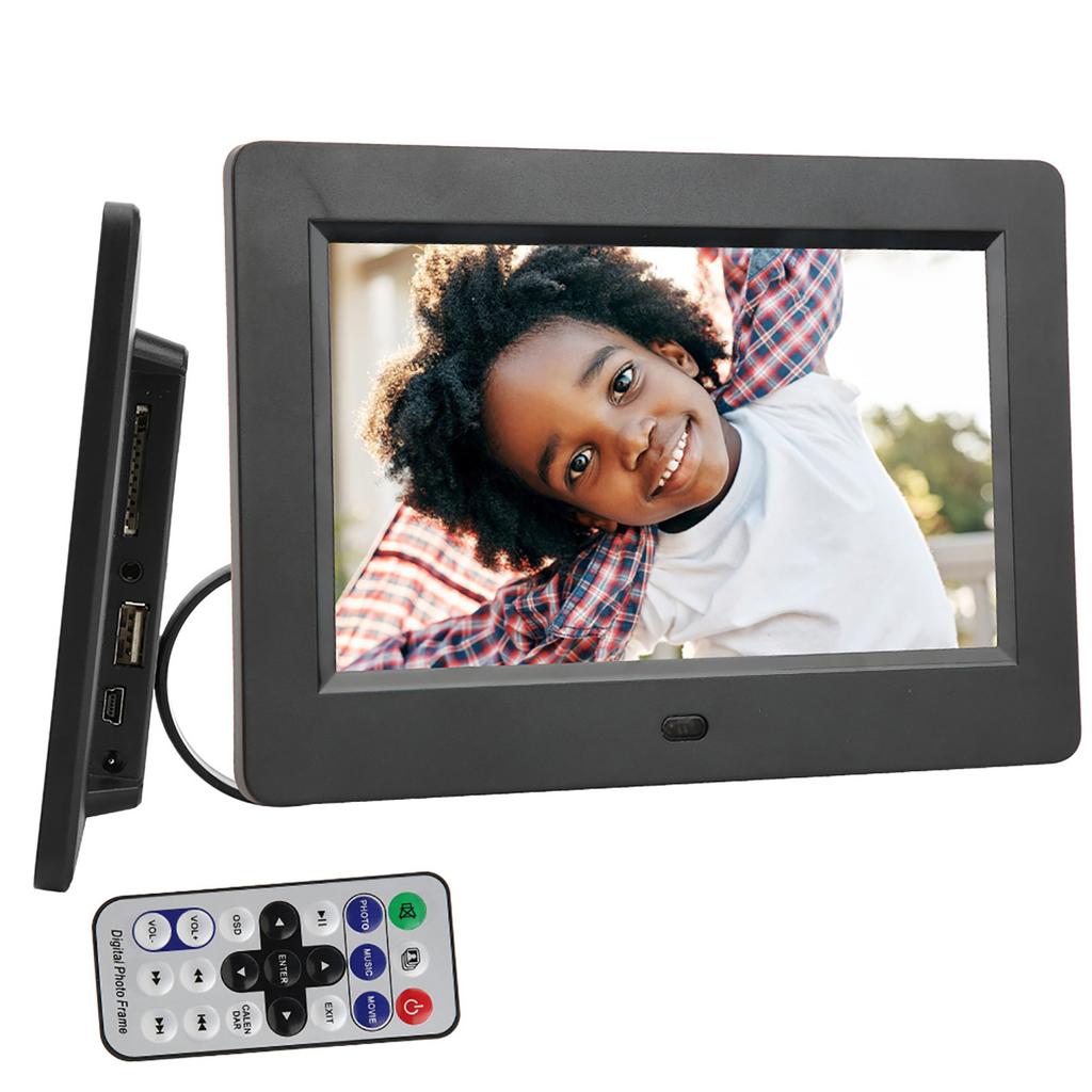 7 Inch 800*480 HD Digital Photo Frame Screen Multiple Languages Screens Ratio 16:9(black  )