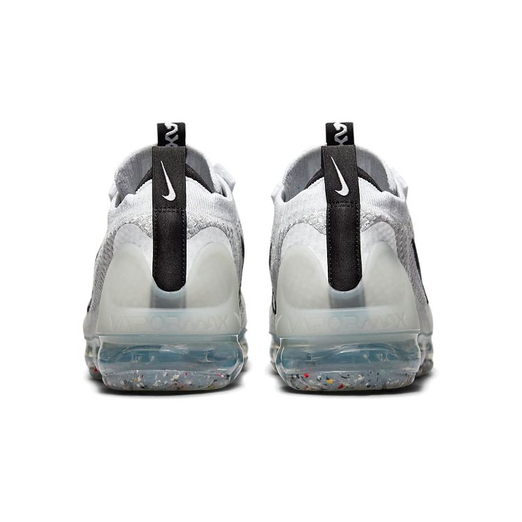 Nike Air VaporMax 2021 Flyknit GS Weiß Metallic-Silber Kinder-Sneakers Schwarz DB1550-100