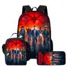 Kids Cartoon Printed Backpack Set Elementary School Bookbag Lunch Bag Pencil Case 3-Piece Bundle With Ergonomic Support