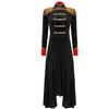 Womens Halloween Circus Costume Velvet Tailcoat Fringe Shoulder Boards Renaissance Gothic Jacket Cosplay Outfit