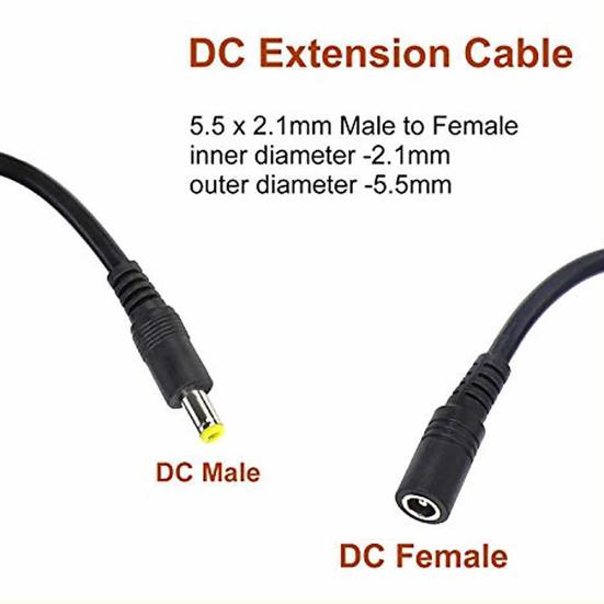 DOONJIEY 2.1x5.5mm Male To Female DC-12V Power Cable Extension Cord for CCTV