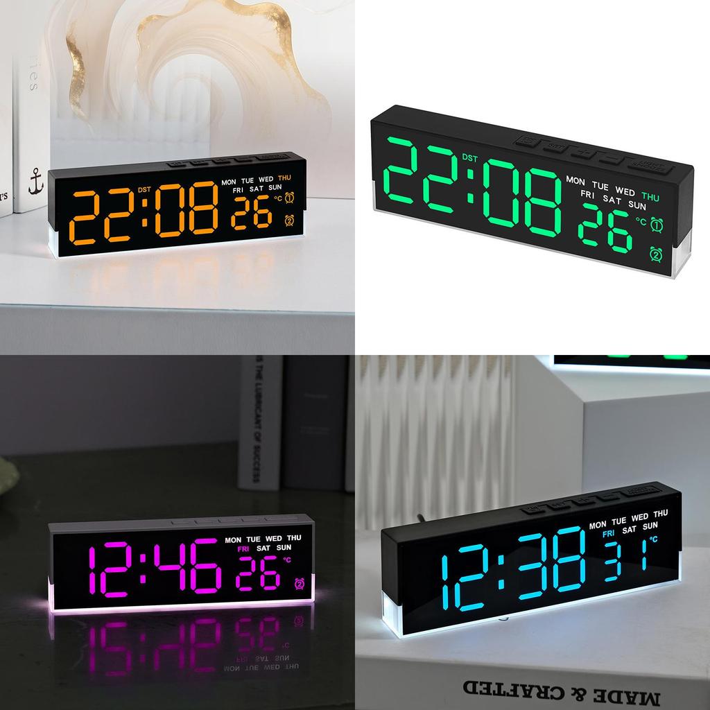 Modern Minimalist Led Alarm Clock With Temperature Display And Night Light For Bedroom Decor