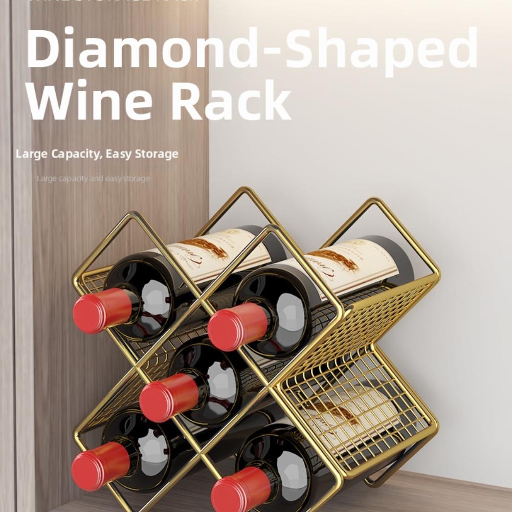 Desktop Wine Holder Wine Rack Wrought Iron Storage