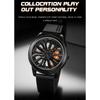 SANDA Nowy fajny zegarek na kole Modny biznesowy męski zegarek Osobowość Pusta płyta Wodoodporny zegarek kwarcowy ze stalowym paskiem