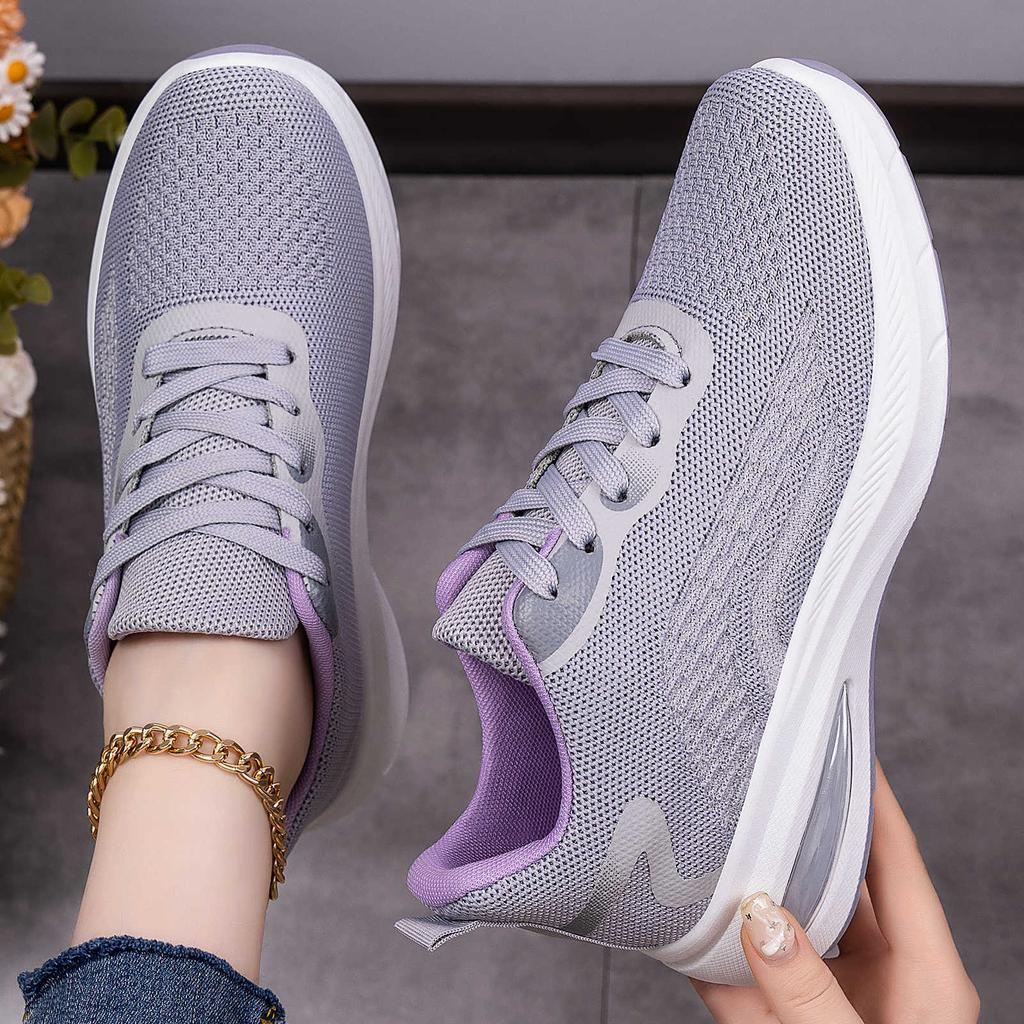 Plus Size Shoes for Women 36-41 Spring Autumn Women Lace Up Platform Wedge Mesh Breathable Flats Non-slip Sneakers Women