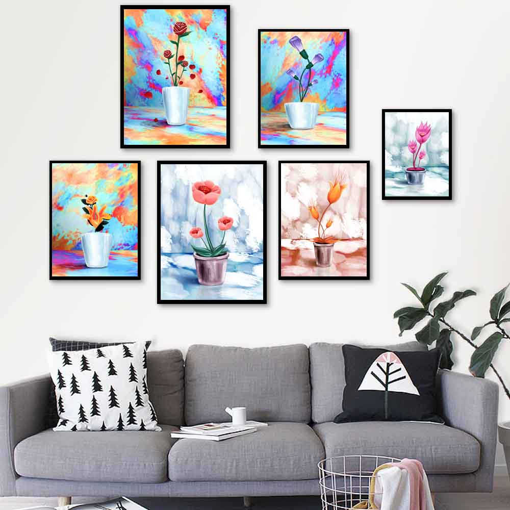 New Nordic Simple Still Life Oil Painting Flower Bonsai Art Canvas Painting Living Room Corridor Office Home Decoration Mural No Frame