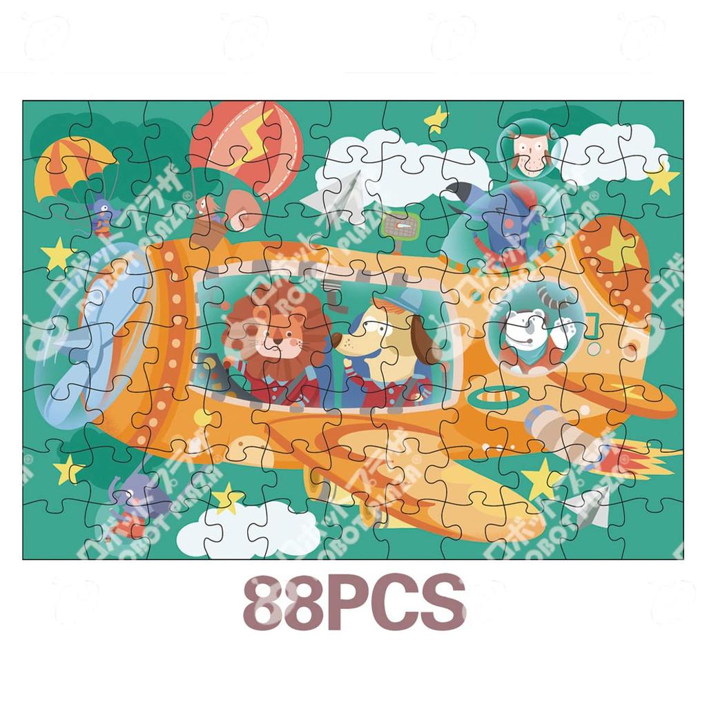 ROBOT PLAZA Jigsaw Puzzle Set of 3, 54-88 Pieces, for Kids (Ages 3 and Up)