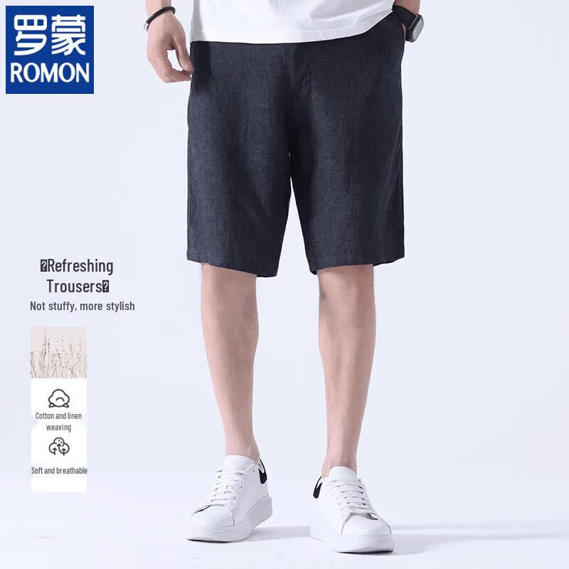 Romon Men s Old Money Style Linen Shorts 2XL