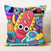 Drawing Graffiti Backrest Square Office Pillow Cover Funny Graffiti Pillow Home Sofa Cushion Cover